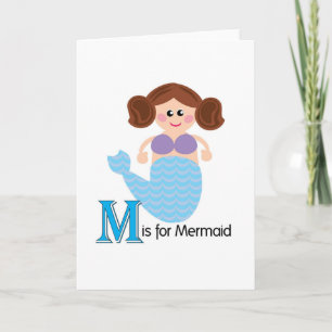 M es para la tarjeta de felicitación Mermaid Lovea
