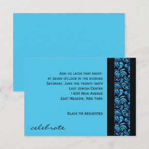 M Mem Hebrew Collection Bat Mitzvah Tarjeta Fiesta