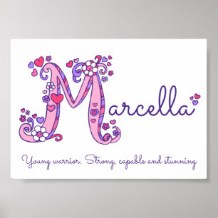 M monograma arte Marcella chicas nombre poster