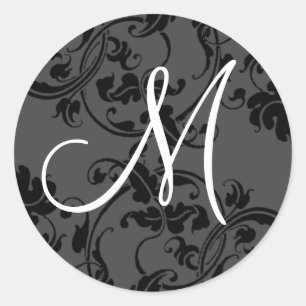 M Monogramas Etiquetas de bodas iniciales