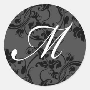 M Monogramas Etiquetas de bodas iniciales