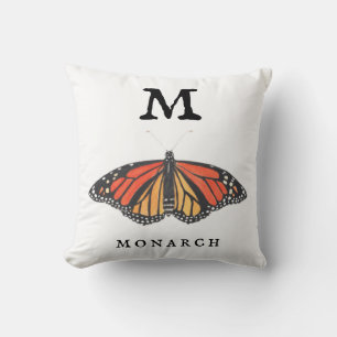 "M" para el Cojín decorativo Monarch y Ladybug
