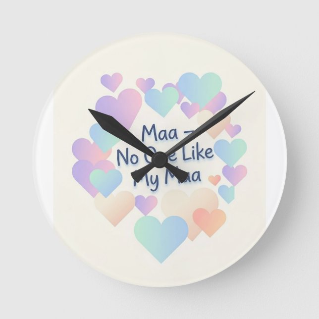 Maa No One Like My Maa - Reloj de pared Pastel Hea (Anverso)