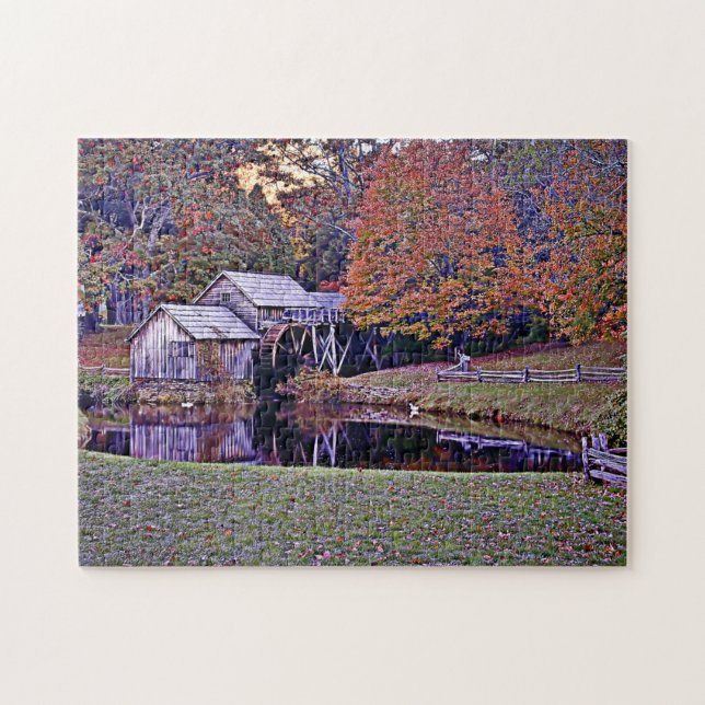 Mabry Mill en el rompecabezas del otoño (Horizontal)