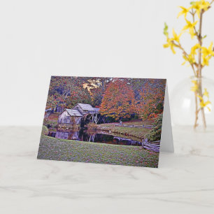 Mabry Mill en la tarjeta de saludo de otoño
