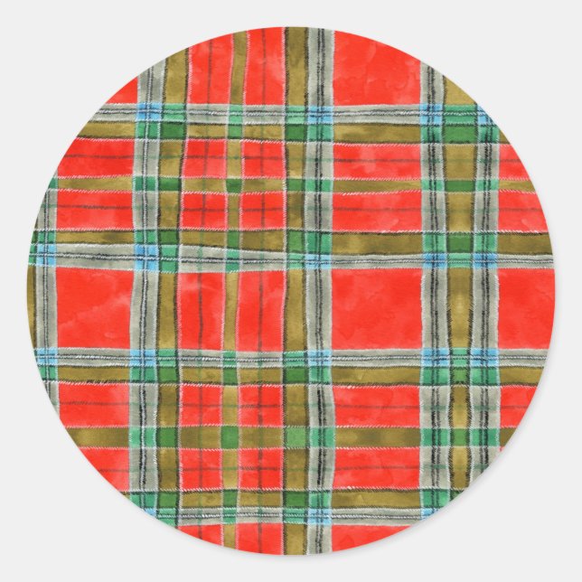 MAC BAIN TARTAN Grandes Pegatinas redondos (Anverso)