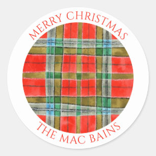 MAC BAIN TARTAN Grandes Sellos para sobres redondo