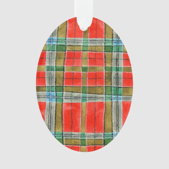 MAC BAIN TARTAN Ornamento de ovario acrílico (Anverso)