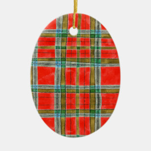 MAC BAIN TARTAN Ornamento de ovario cerámico