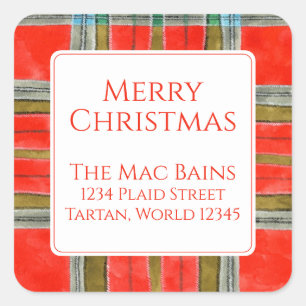 MAC BAIN TARTAN Pequeños sellos de direcciones cua
