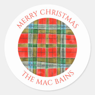 MAC BAIN TARTAN Pequeños Sellos para sobres redond