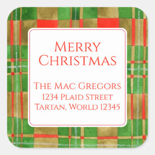 MAC GREGOR TARTAN Sellos de direcciones cuadradas