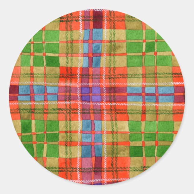 MAC RAE TARTAN Grandes Pegatinas redondos (Anverso)