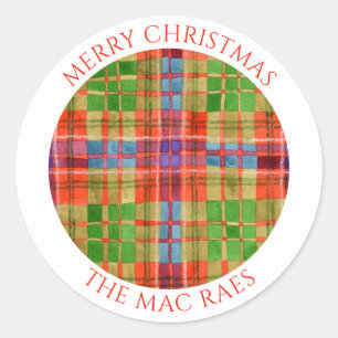 MAC RAE TARTAN Grandes Sellos para sobres redondos