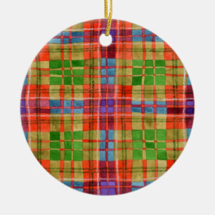 MAC RAE TARTAN Ornamento de Círculo Cerámico