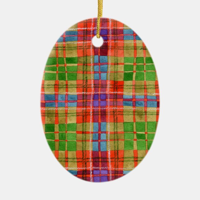 MAC RAE TARTAN Ornamento de ovario cerámico (Frente)