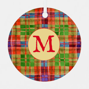 MAC RAE TARTAN Ornamento Metalizado Círculo + Inic