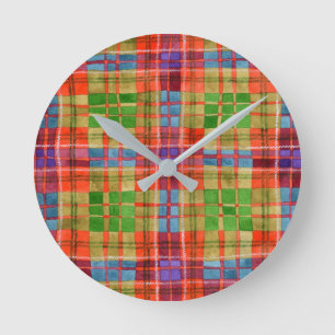 MAC RAE TARTAN Ronda reloj de pared acrílico