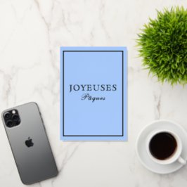 Macarón Francés Joyeux Paques Azul