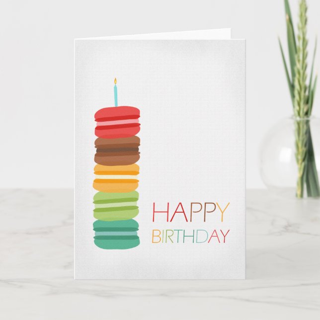 Macaron Stack Cake - Tarjeta de cumpleaños (Anverso)