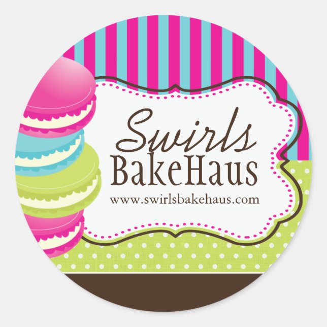 Macaron y el postre - Pegatinas de envasado (Anverso)
