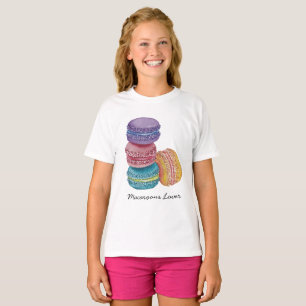 Macarons de arcoiris en camiseta color agua