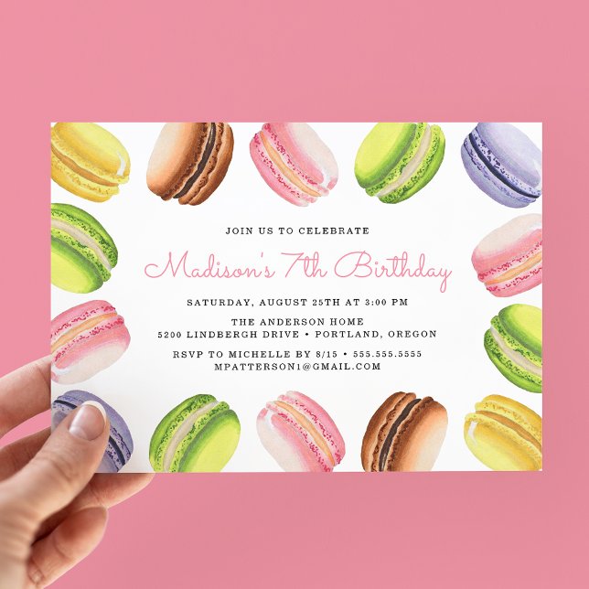 Macarons Franceses | Invitación de Cumpleaños (Subido por el creador)