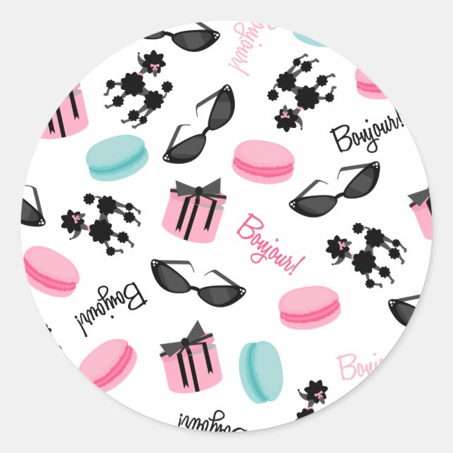 Macarons Gafas de sol y Pegatina de Sello para sob (Anverso)