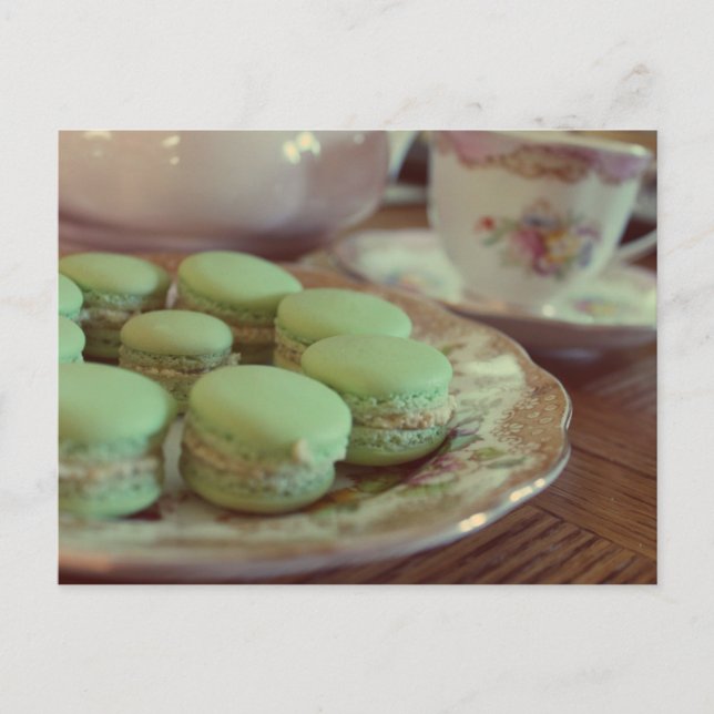 Macarons para la postal del té de la tarde (Anverso)