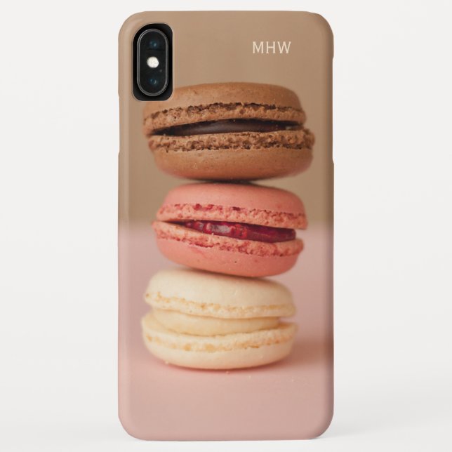 Macarons personalizado monograma fundas (Reverso)