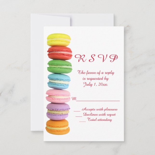 Macarons Wedding RSVP (Anverso)