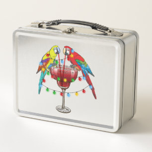 Macaws tropicales bebiendo vino