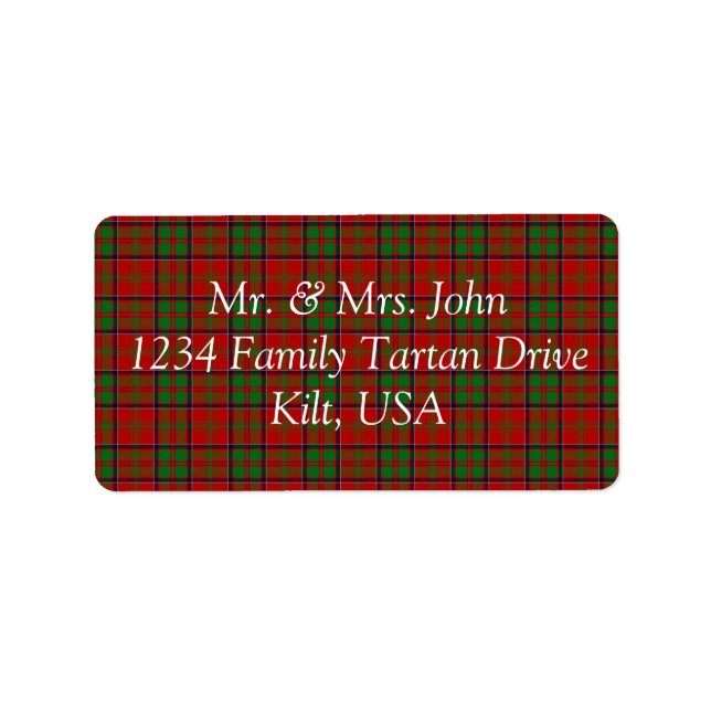 MacDonald De La Etiqueta De Glencoe Tartán (Frente)
