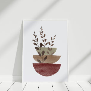 Macetas Florales Acuarela Terracota Arte Boho de P