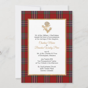 MacFarland Tartán Invitación a la Boda de Tistle