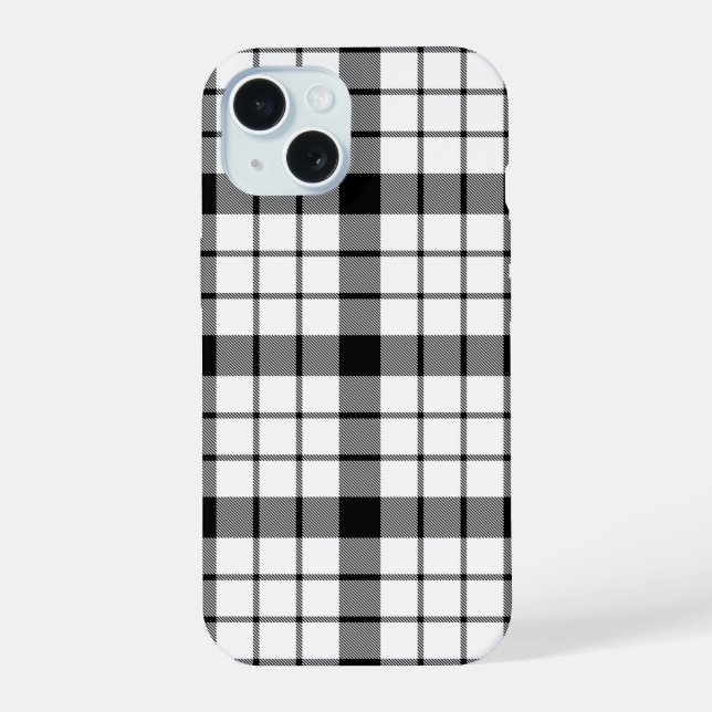 MacFarlane tartan blanco negro plaid (Reverso )