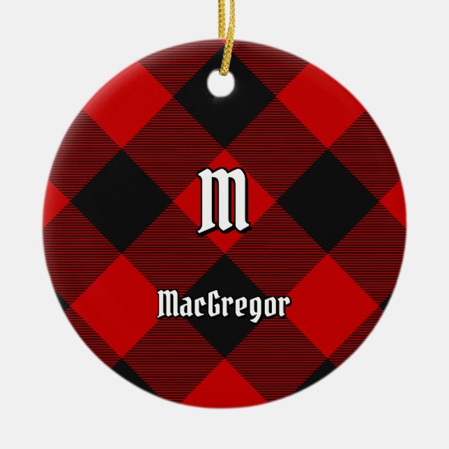 MacGregor Rob Roy Tartán Ornamento cerámico (Frente)