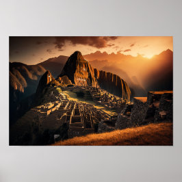 Machu Picchu al atardecer - Impresión Poster asomb