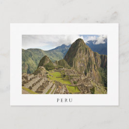 Machu Picchu, ciudad inca en Perú postal blanca