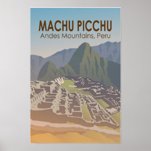 Machu Picchu Perú Arte de Viaje Vintage