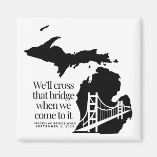 Mackinac Bridge Walk 2024 imán conmemorativo