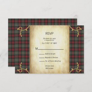 MacLachlan Scottish Tartan Garden Wedding RSVP