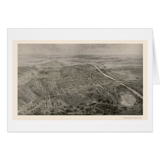 Macon, mapa panorámico del GA - 1912 (Anverso (Horizontal))