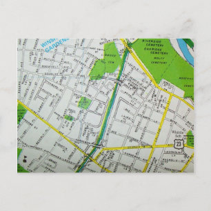 MACON, tarjeta postal del mapa de cosecha de vacas