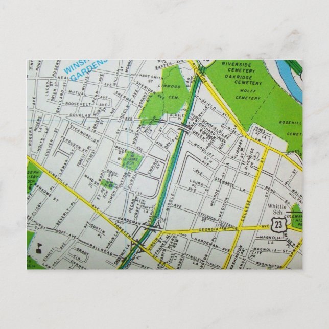 MACON, tarjeta postal del mapa de cosecha de vacas (Anverso)