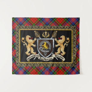 MacPherson Clan Badge & Motto con Tapiz de Leones
