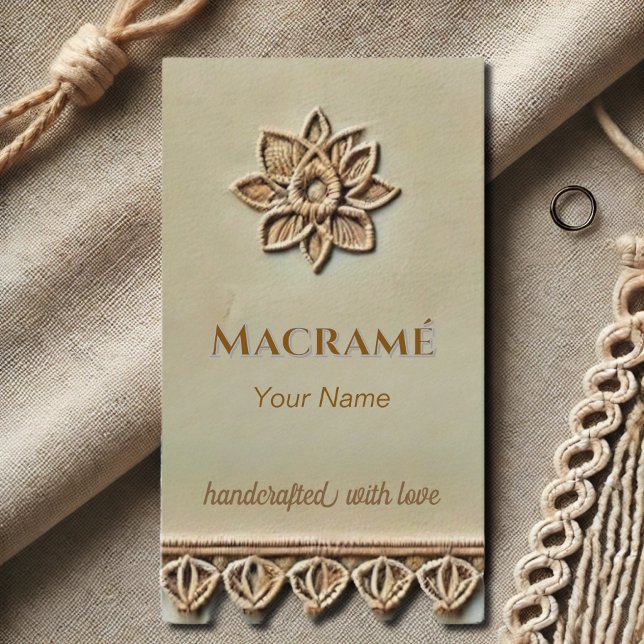 Macramé look - tarjeta de visita beige (Subido por el creador)