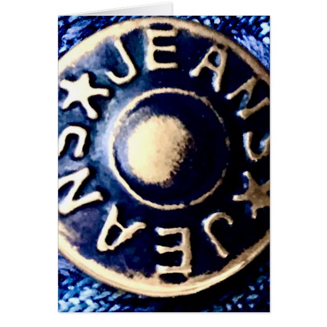 Macro acercamiento de un botón de jeans de bronce (Frente)