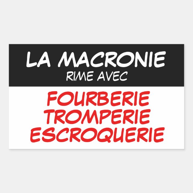 Macronie Fourberie Tromperie Escroquerie Pegatina (Anverso)