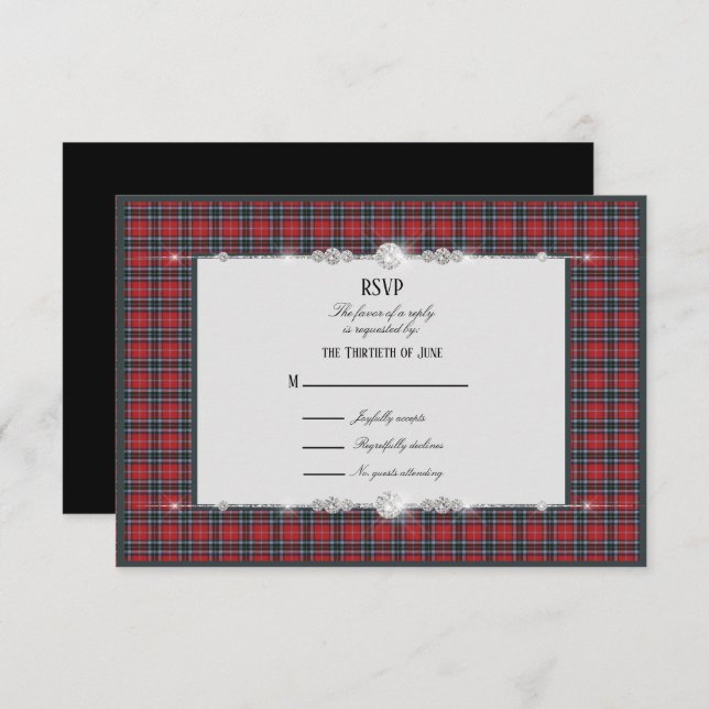 MacTavish Modern Scottish Tartan RSVP (Anverso / Reverso)